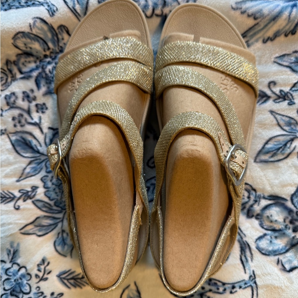 Fitflop Gold Sandals with Adjustable Straps